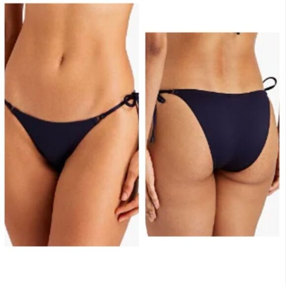 ZIMMERMANN Side Tie Bathing Bikini Bottom Navy Blue Size 4 NWT $275 - Picture 1 of 5